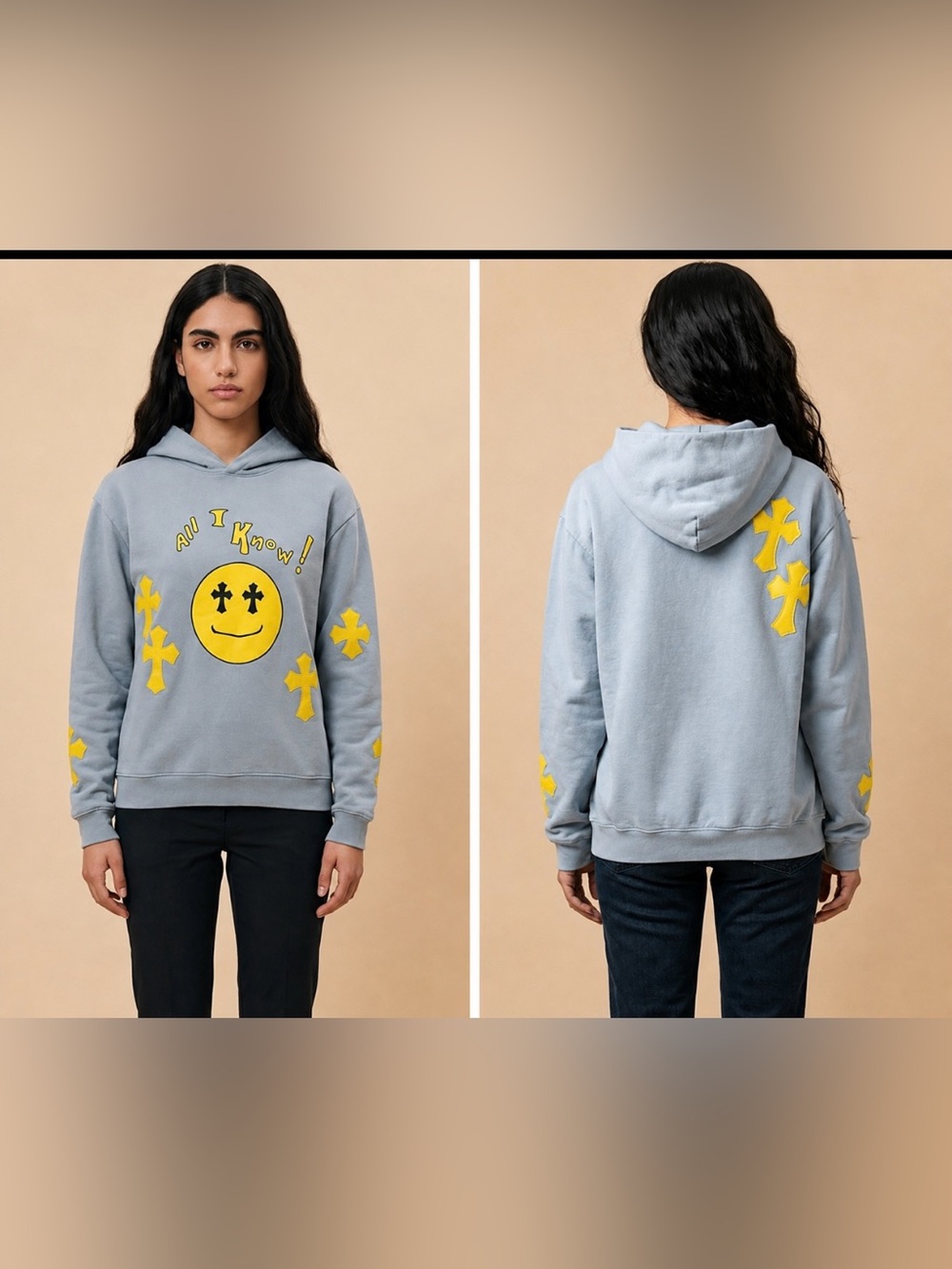 Gray Yellow Cross Smiley
Graphic Hoodie XXL
Unisex Streetwear